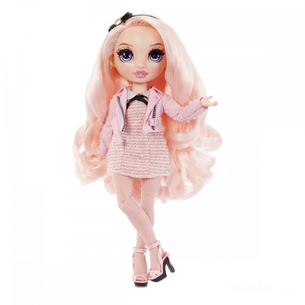 Price Cut - Rainbow High Bella Parker-- Pink Manner Figure along with 2 Ensembles - Steal:£24