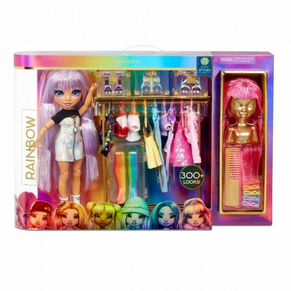 Rainbow Haute Couture Center-- Exclusive Toy with Rainbow of Clothing - Avery Styles