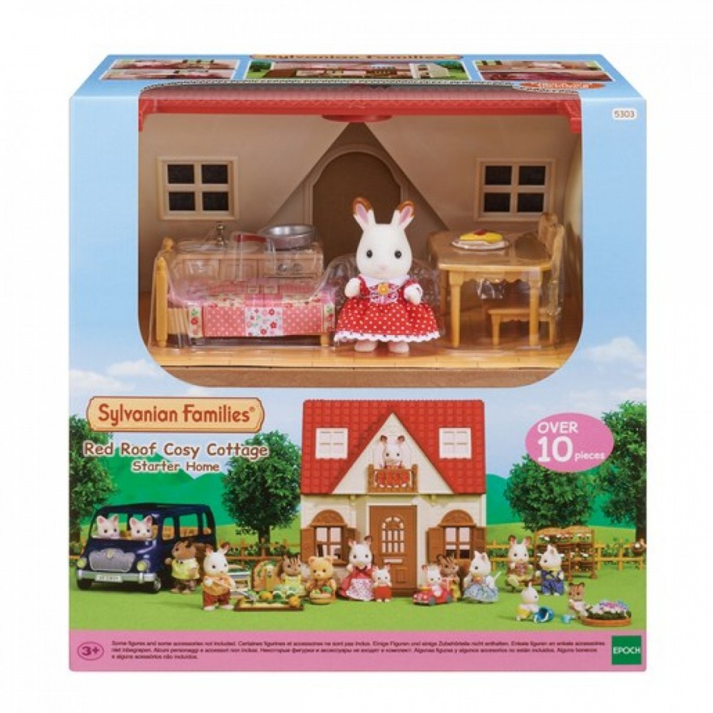 Sylvanian Families Red Roof Covering Comfy And Cosy Home Starter Property