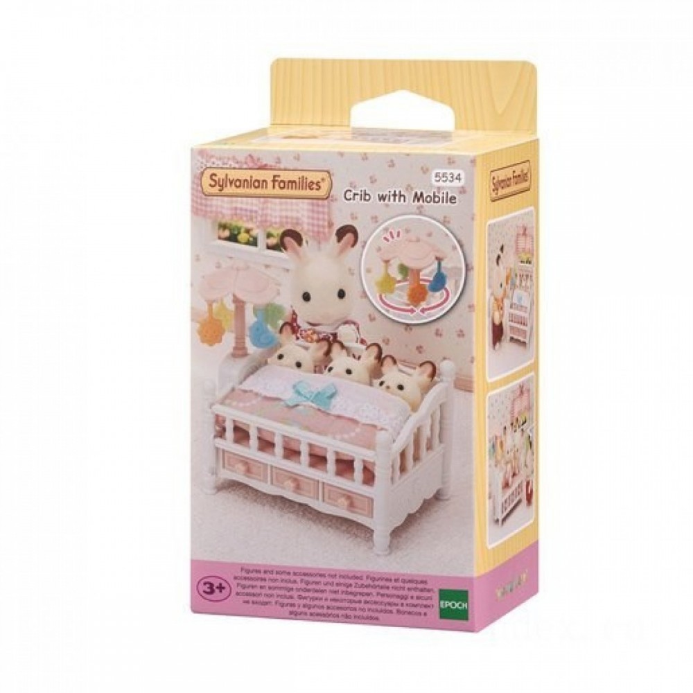 Seasonal Sale - Sylvanian Families: Baby Crib along with Mobile - Frenzy:£8