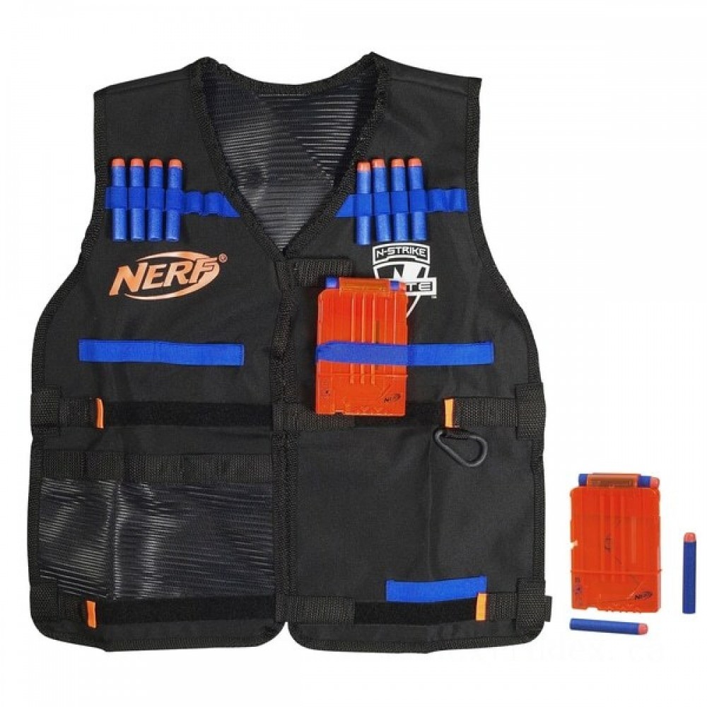 August Back to School Sale - NERF N-Strike Best Tactical Vest - One-Day:£24[nec8719ca]