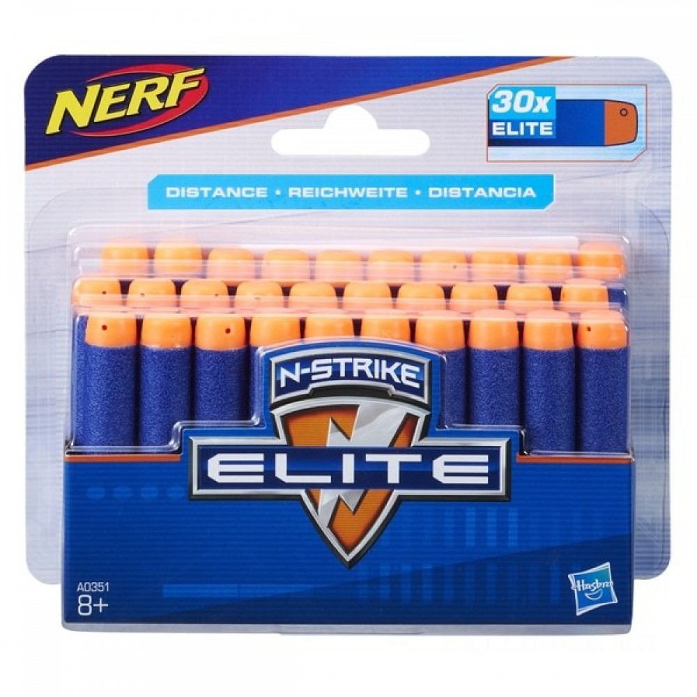 April Showers Sale - NERF N-Strike Elite Dart Blaster Refills 30 Stuff - Digital Doorbuster Derby:£6[jcc8749ba]