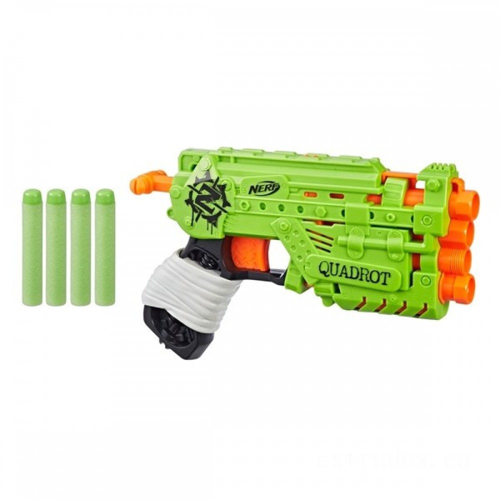 Blowout Sale - NERF Zombie Strike Quadrot - Friends and Family Sale-A-Thon:£6[alc8806co]