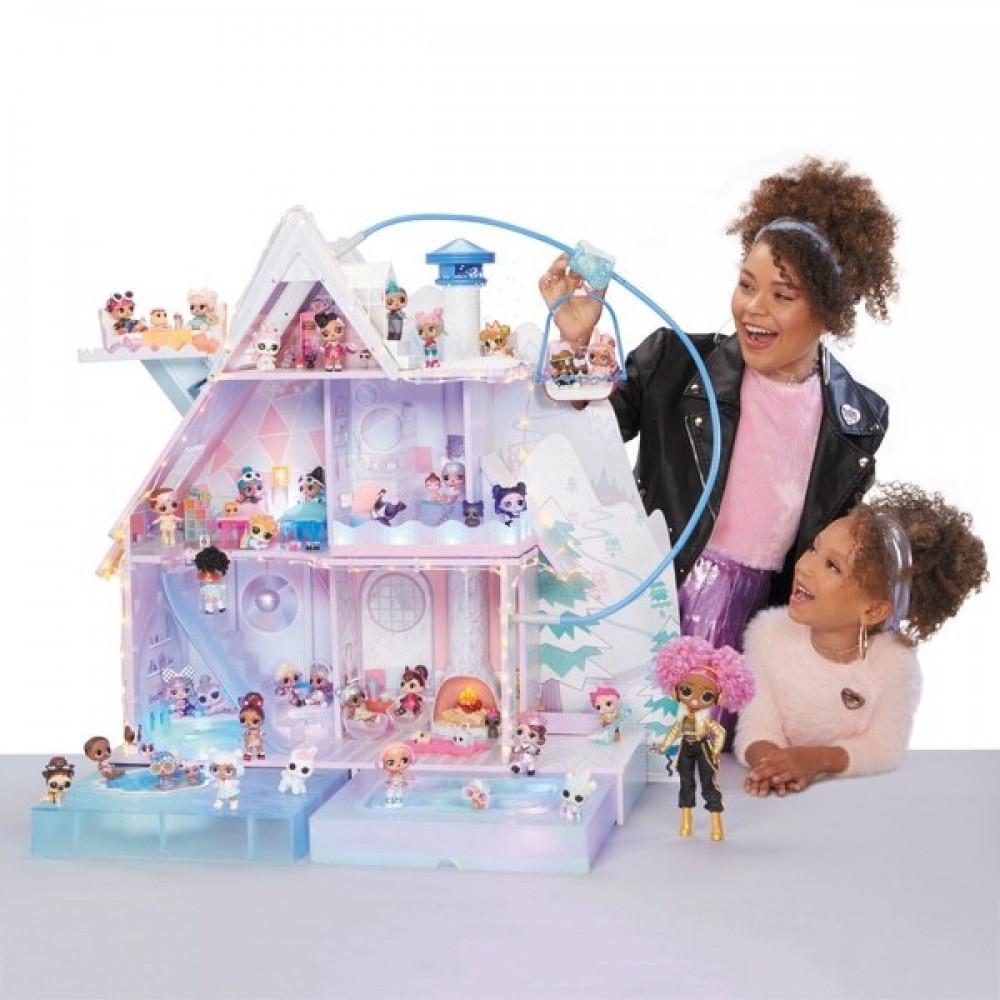 Seasonal Sale - L.O.L. Surprise! Winter Months Disco Chalet Toy House along with 95+ Unpleasant surprises - Reduced:£90