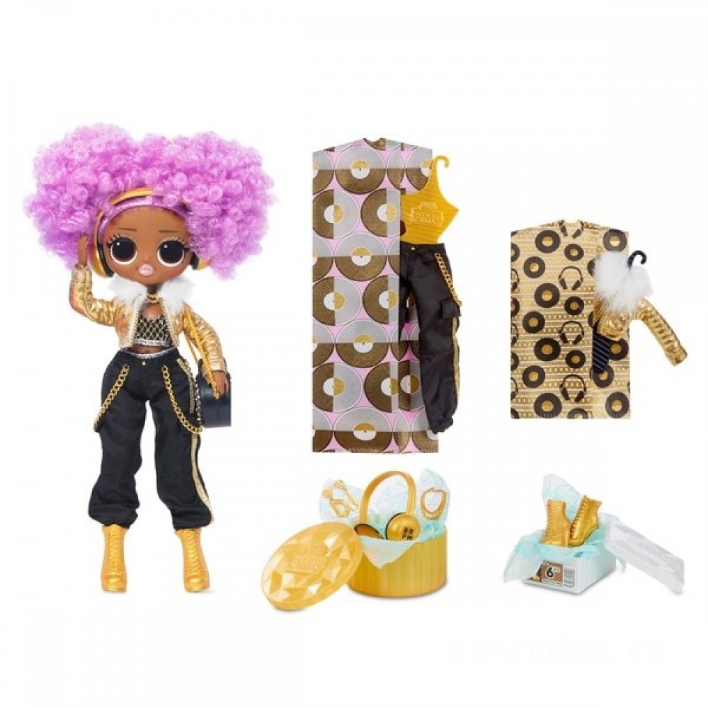 L.O.L. Surprise! O.M.G. 24K D.J. Fashion Trend Toy along with 20 Shocks