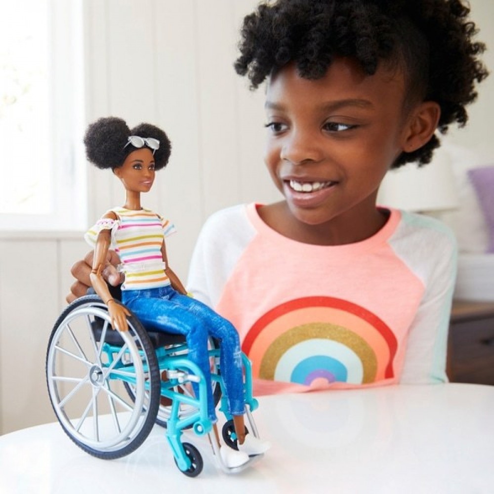 Shop Now - Barbie Fashionista Figurine 133 Mobility Device along with Ramp - Surprise Savings Saturday:£14