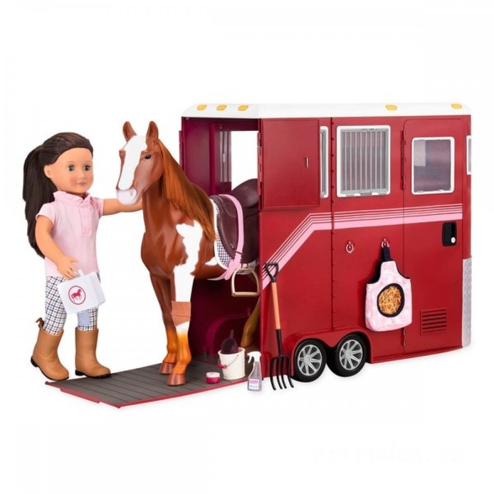 Black Friday Weekend Sale - Our Generation Hair Tourist Attraction Horse Trailer - Boxing Day Blowout:£74