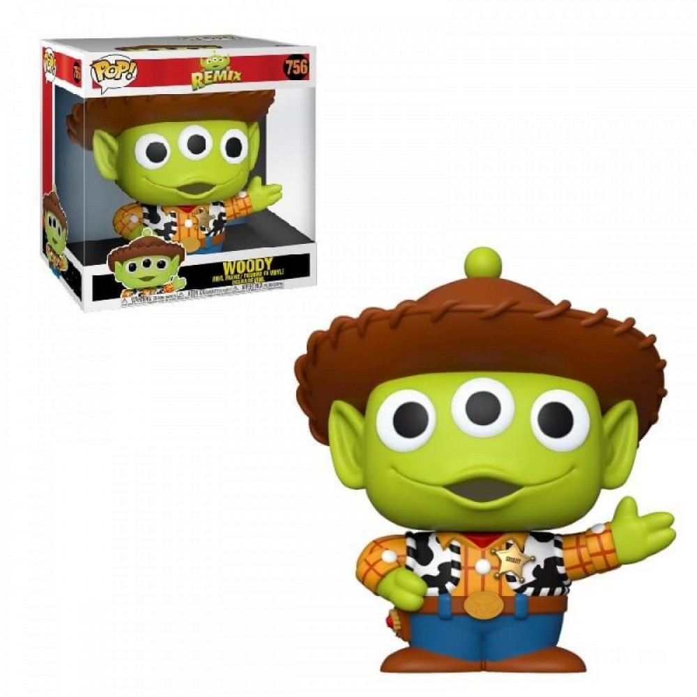 Blowout Sale - Disney Pixar Alien as Woody 10 in Funko Stand out! Vinyl - One-Day Deal-A-Palooza:£23