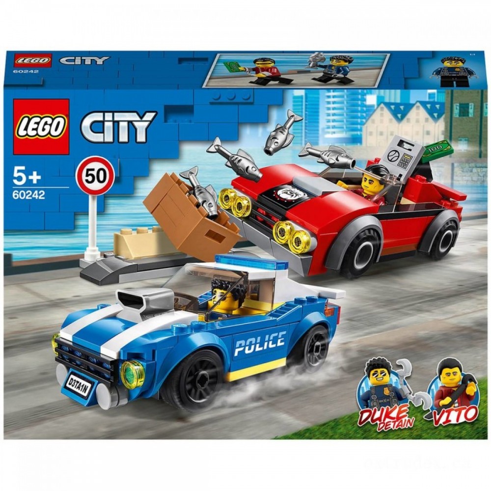 Exclusive Offer - LEGO City: Police Freeway Arrest Cars Toy Establish (60242 ) - Savings:£13