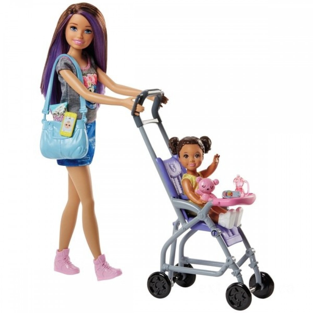 Price Cut - Barbie Captain Babysitters Inc Child Stroller Playset - Mania:£16