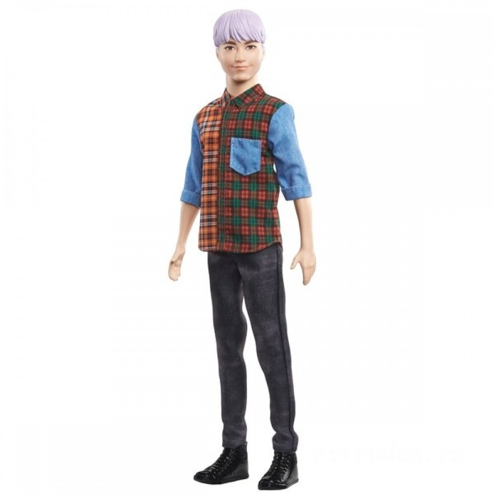 Exclusive Offer - Ken Fashionistas Figurine 154 Violet Hair - Sale-A-Thon Spectacular:£8[lac9047ma]