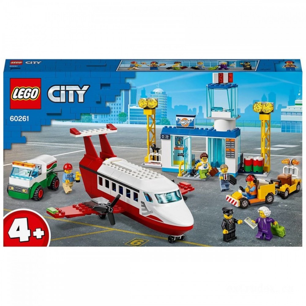 LEGO City: 4+ Central Airport Terminal Charter Airplane Toy (60261 )