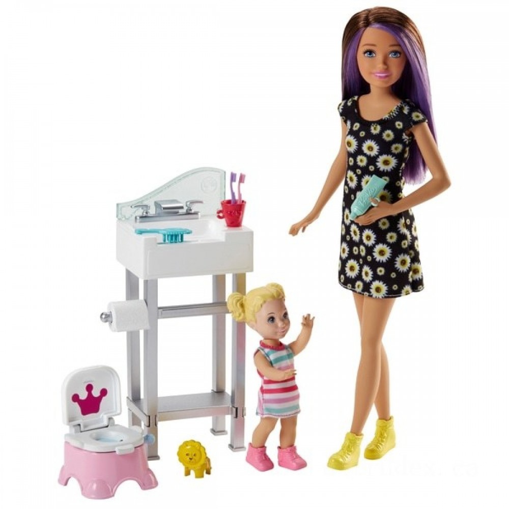 90% Off - Barbie Captain Babysitters Dolly Potty Playset - Steal:£19[nec9064ca]