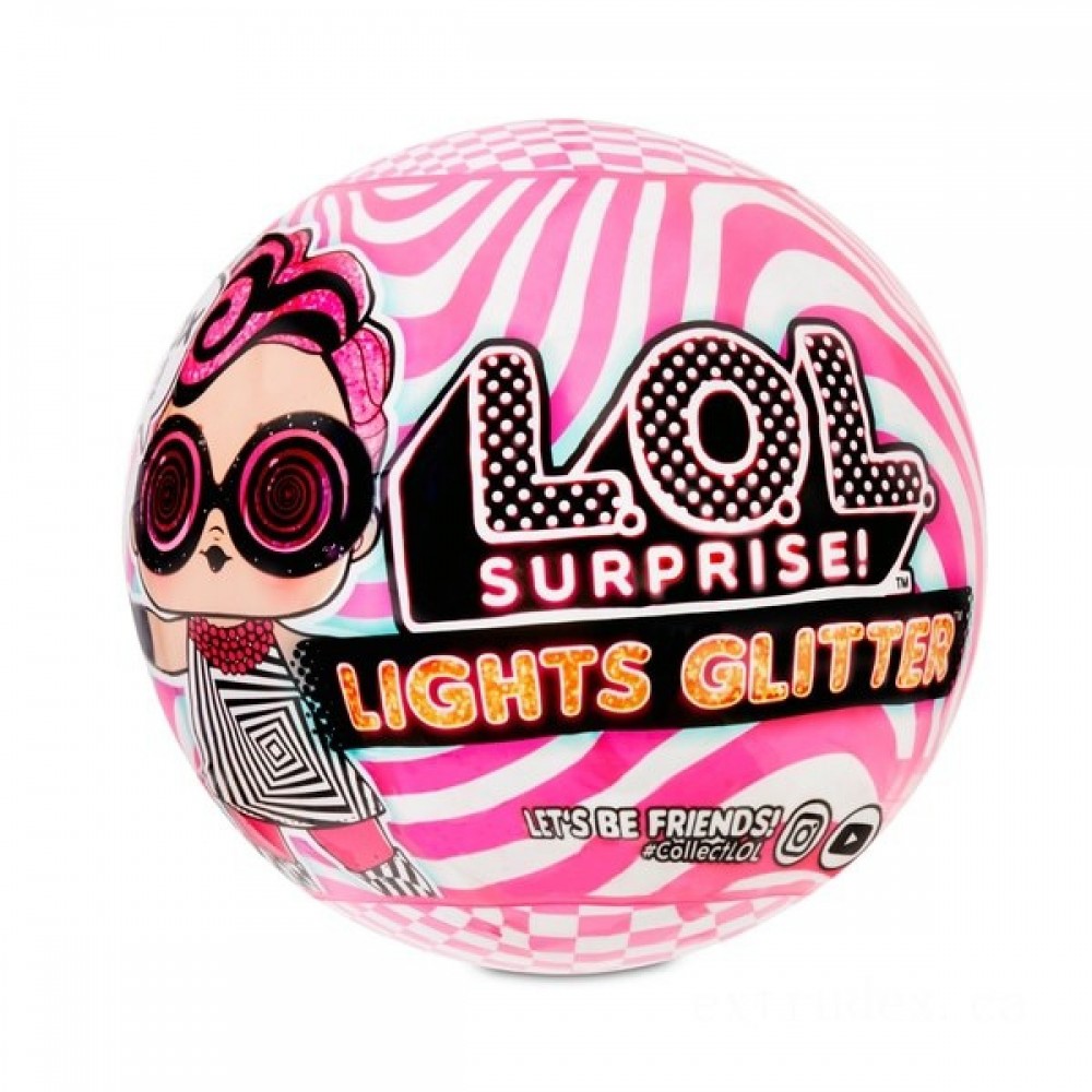 L.O.L. Surprise! Lights Glitter Dolly along with 8 Shocks Assortment