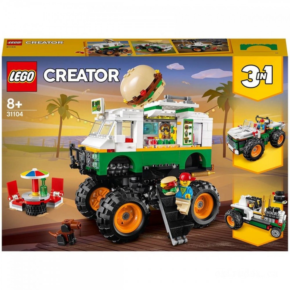 Bankruptcy Sale - LEGO Designer: 3in1 Creature Cheeseburger Vehicle Structure Establish (31104 ) - Christmas Clearance Carnival:£24[jcc9137ba]