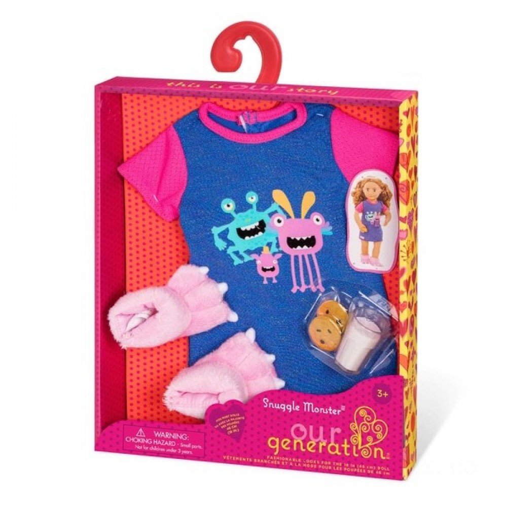Holiday Gift Sale - Our Generation Snuggle Beast Pj Outfit - Steal:£7[lic9158nk]