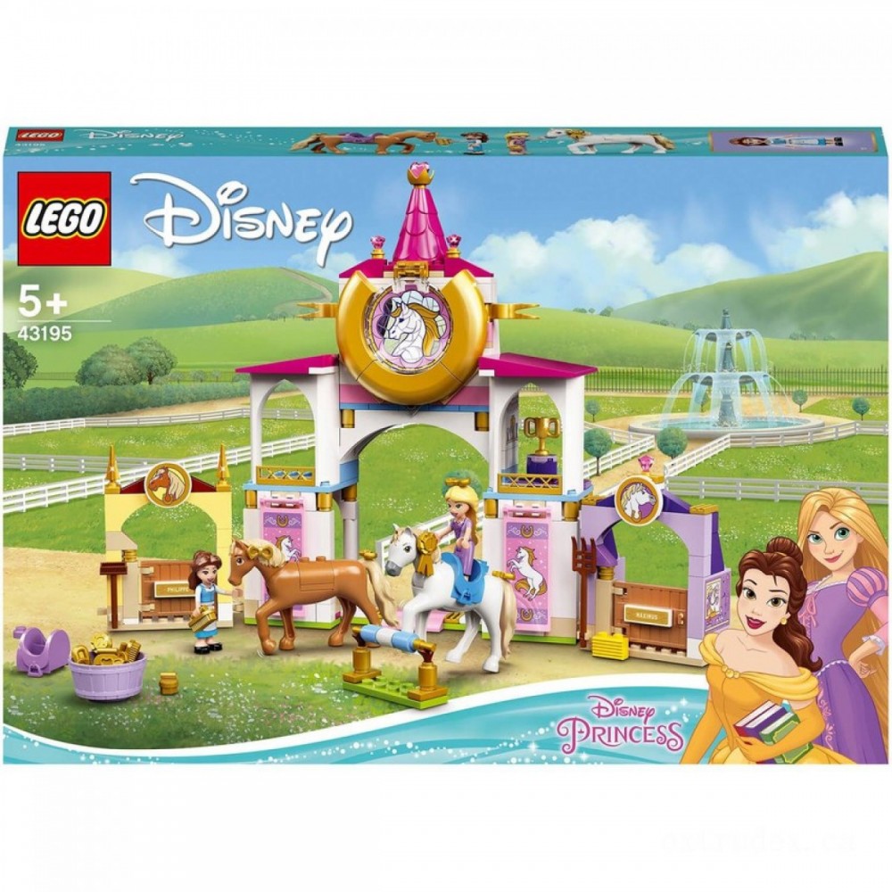 Gift Guide Sale - LEGO Disney Belle & Rapunzel's Royal Stables Horse Plaything (43195 ) - Women's Day Wow-za:£26[lac9179ma]