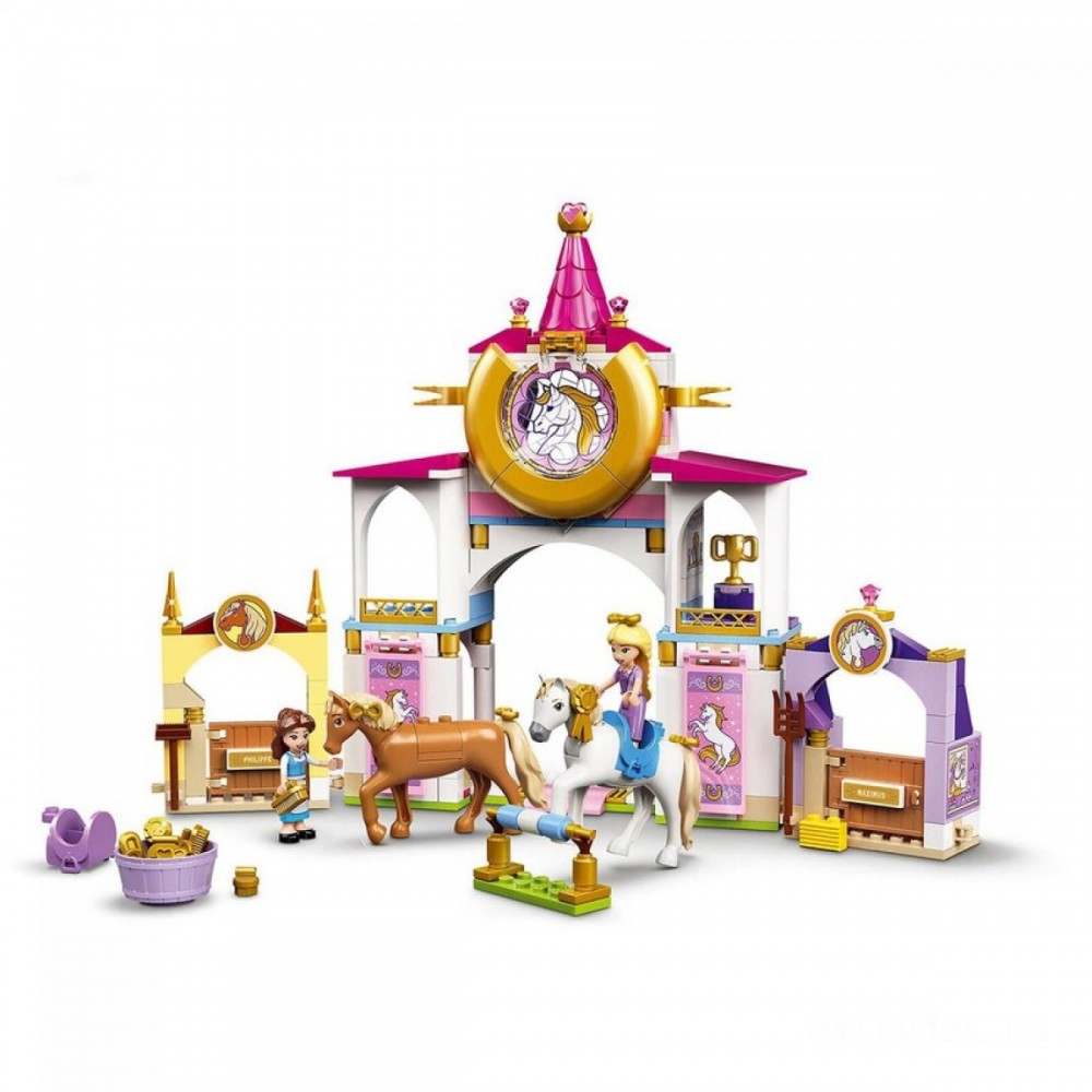 Gift Guide Sale - LEGO Disney Belle & Rapunzel's Royal Stables Horse Plaything (43195 ) - Women's Day Wow-za:£26[lac9179ma]