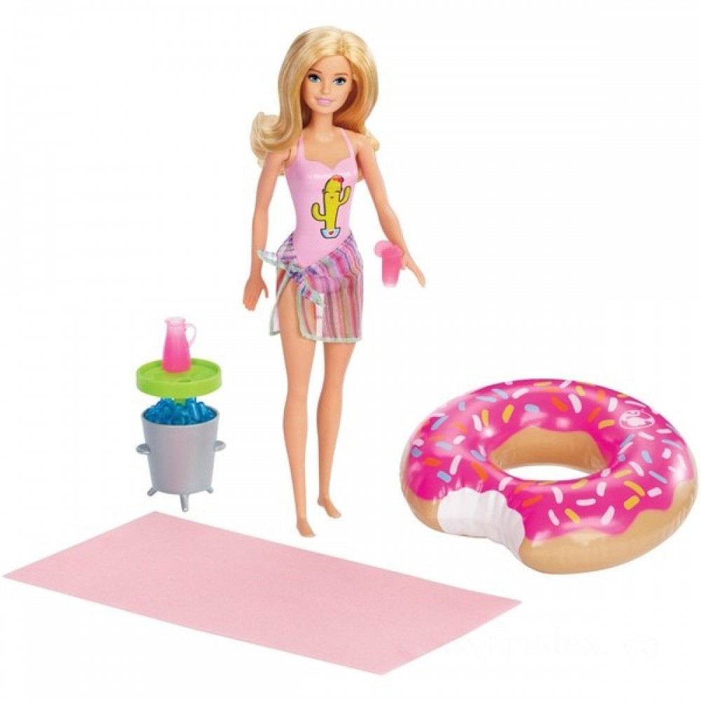 Mother's Day Sale - Barbie Pool Celebration Doll - Blonde - E-commerce End-of-Season Sale-A-Thon:£11[lac9211ma]