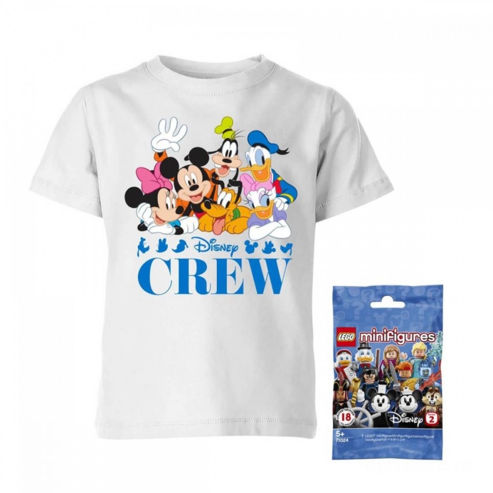 Fire Sale - Disney Tee & LEGO Minifigure Package Guys's Tee shirt - White - One-Day:£11