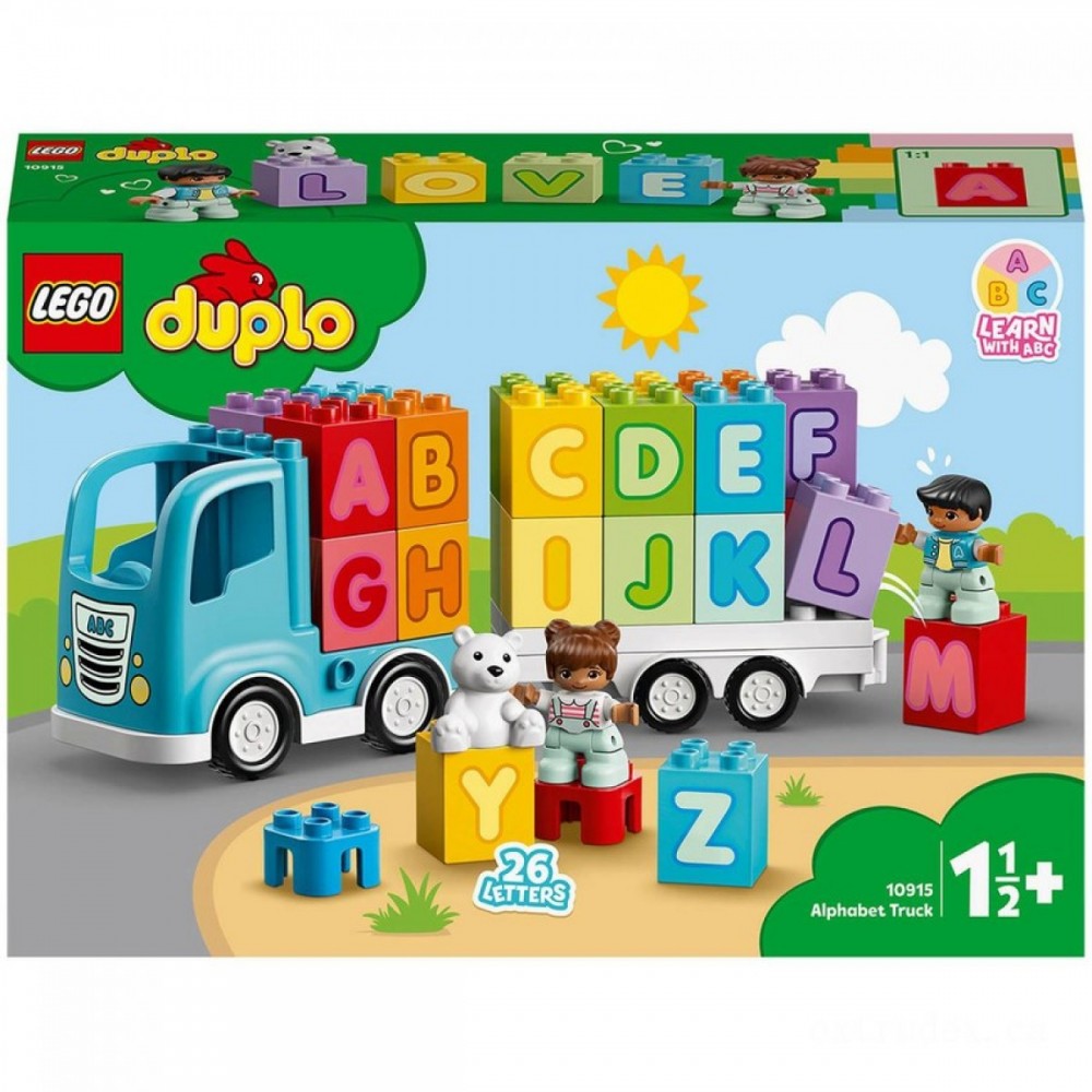 Clearance Sale - LEGO DUPLO My First: Alphabet Vehicle Toy Establish (10915 ) - President's Day Price Drop Party:£16