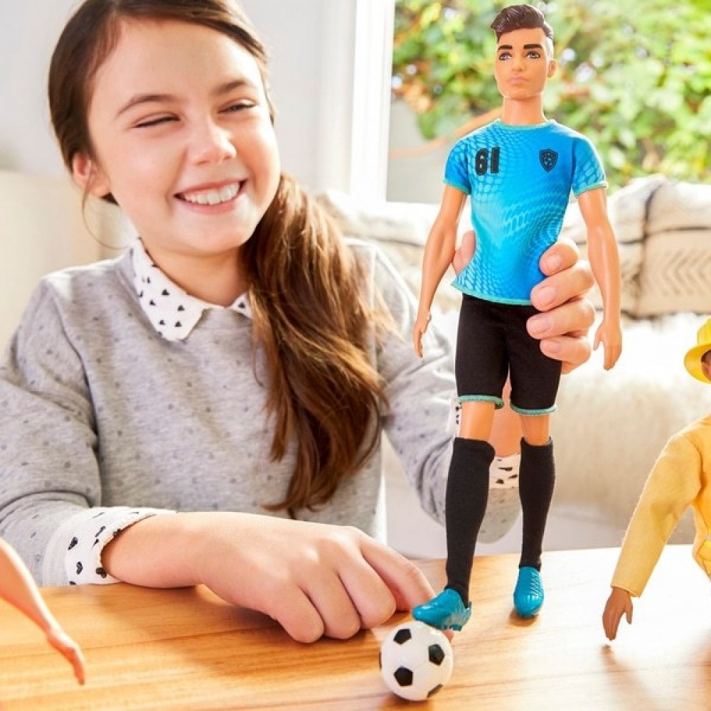 Distress Sale - Barbie Careers Ken Figure Football Player - Sale-A-Thon Spectacular:£9
