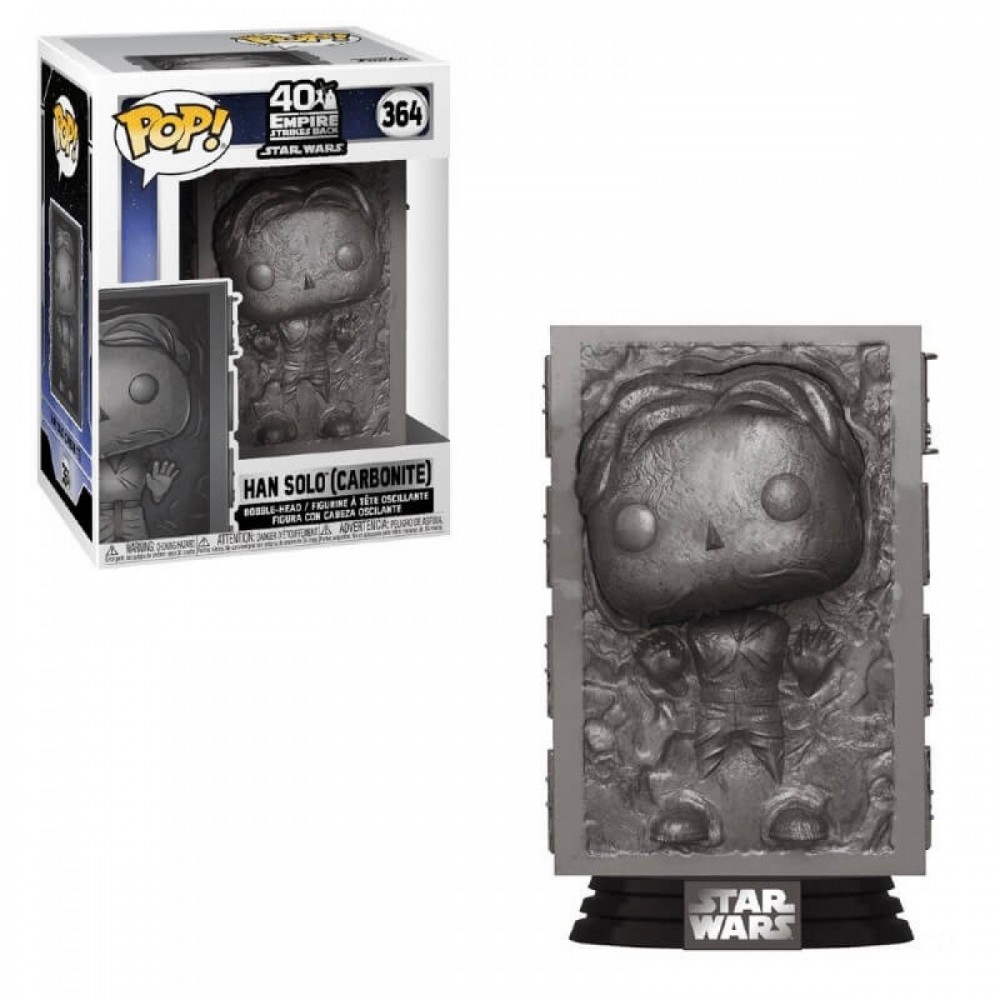 Celebrity Wars Realm Strikes Back Han in Carbonite Funko Stand Out! Vinyl
