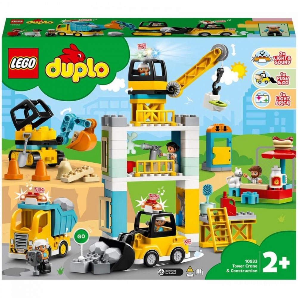 Price Cut - LEGO DUPLO Tower Crane & Building Lorry Toys (10933 ) - Virtual Value-Packed Variety Show:£59