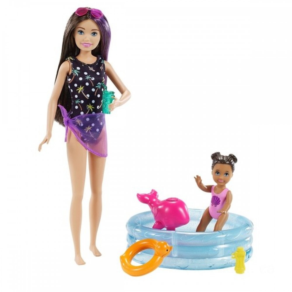 Barbie Baby Sitter Skipper Pool Playset