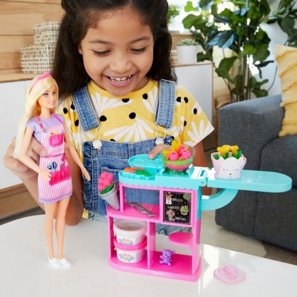Barbie Flower Shop Playset and Floral Designer Dolly