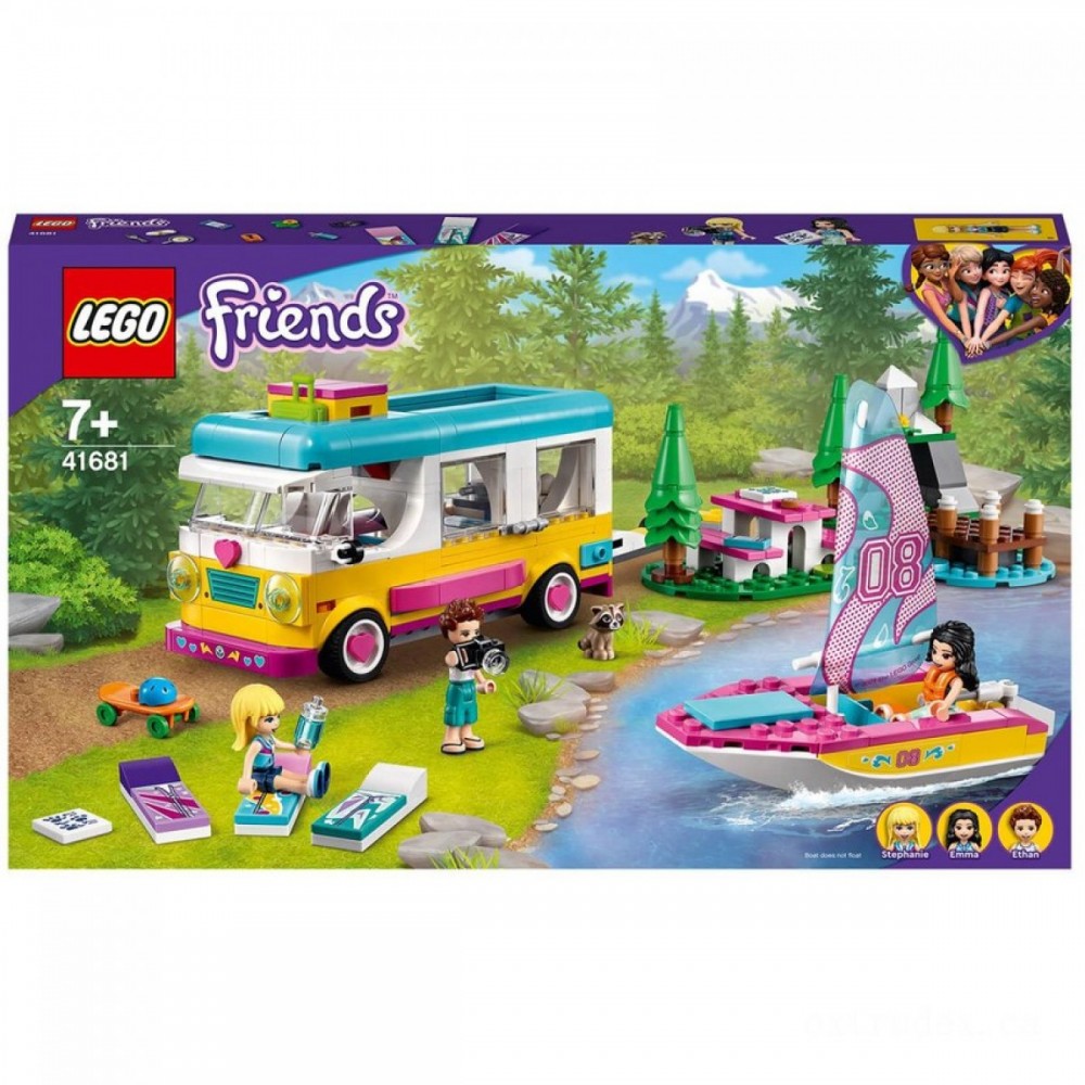 Weekend Sale - LEGO Pals Woods Recreational Camper Van and Sailboat Establish (41681 ) - Spree-Tastic Savings:£29