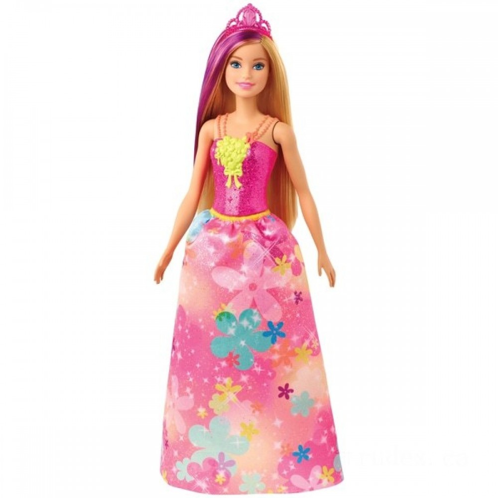 Barbie Dreamtopia Princess Or Queen Dolly - Flowery Pink Gown