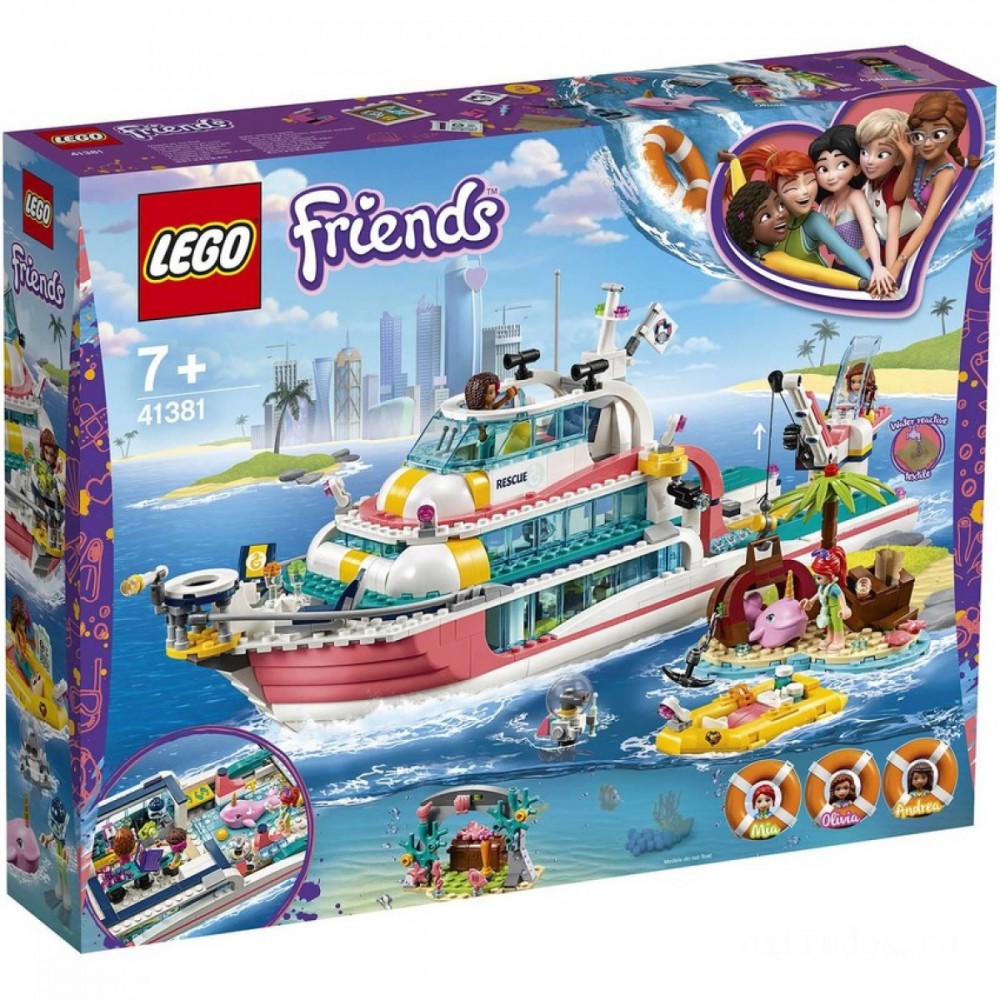 Limited Time Offer - LEGO Pals: Saving Purpose Boat Toy Sea Lifestyle Establish (41381 ) - Winter Wonderland Weekend Windfall:£57