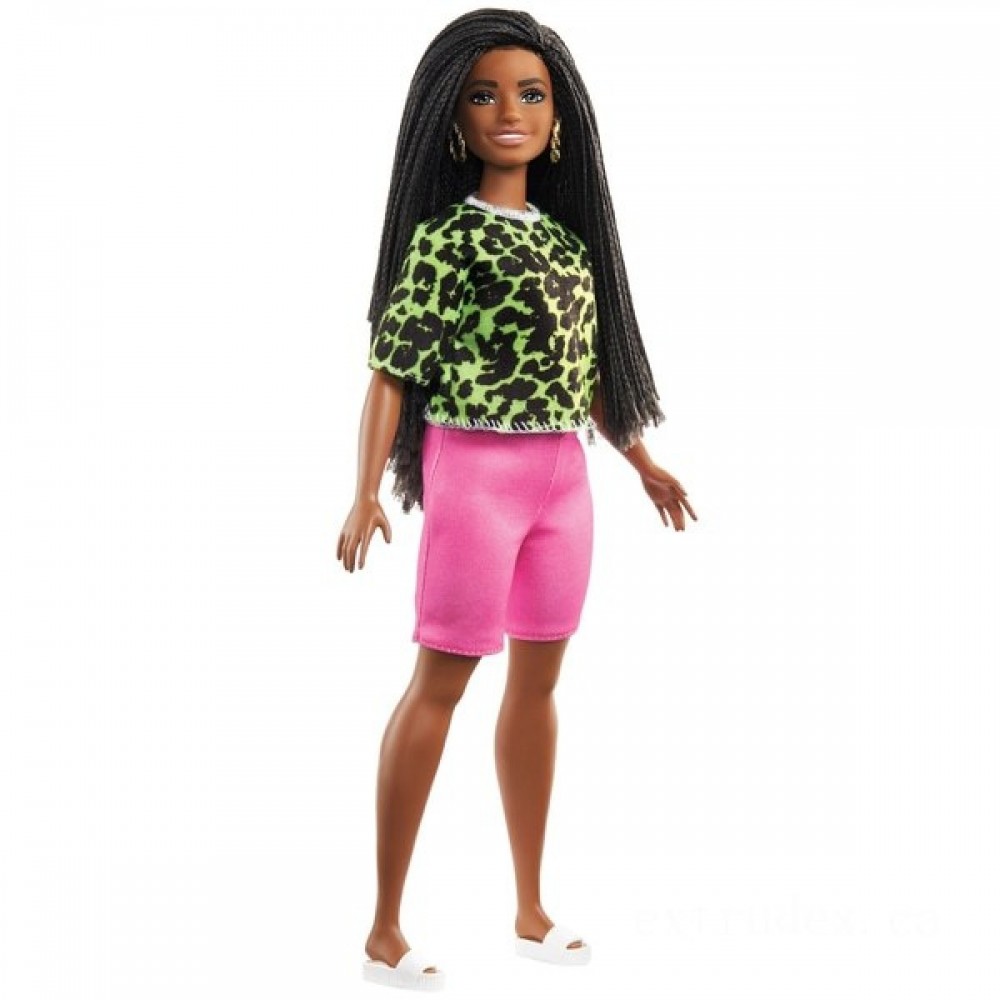 Barbie Fashionista Doll 144 Neon Leopard Tshirt