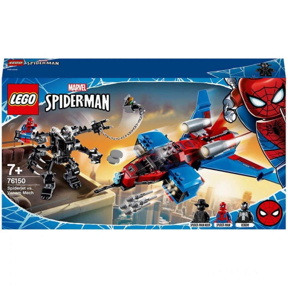 Flash Sale - LEGO Wonder Spider-Man Jet vs. Venom Mech Playset (76150 ) - Back-to-School Bonanza:£26