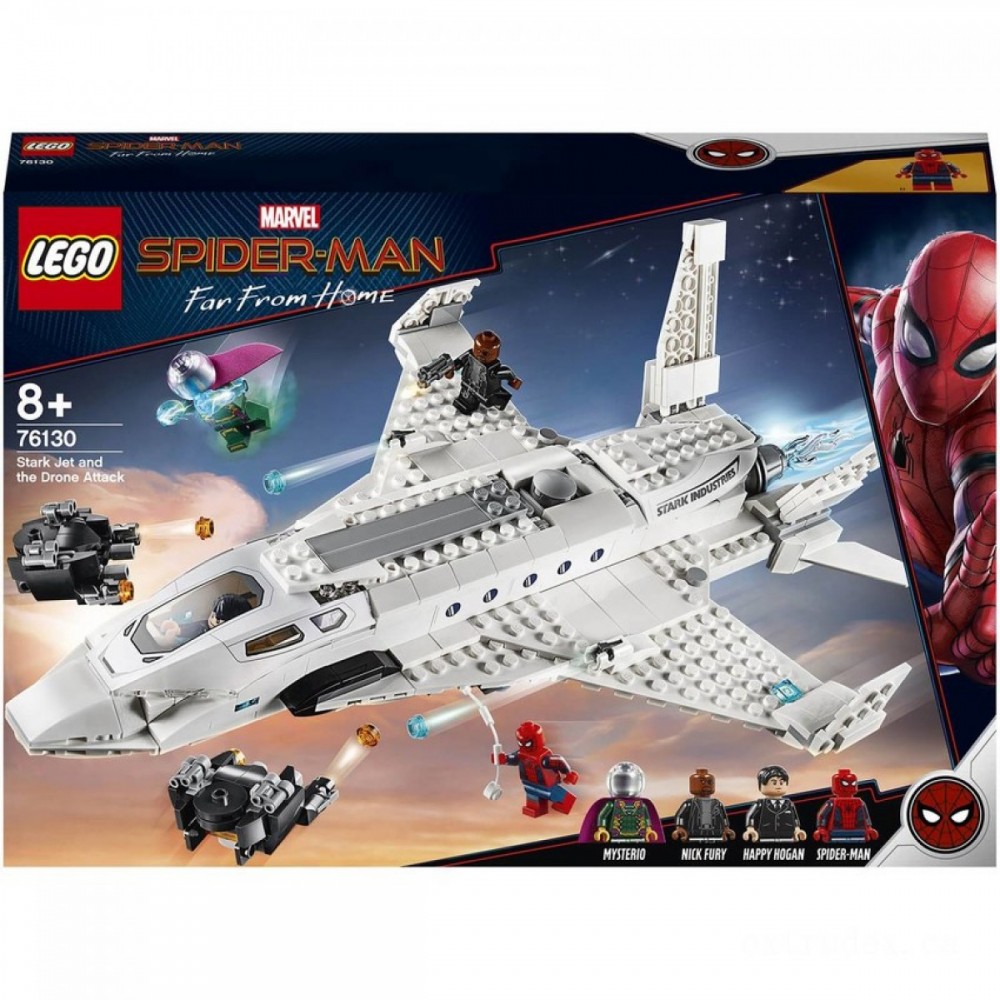 LEGO Marvel Stark Plane as well as the Drone Assault Plaything (76130 )