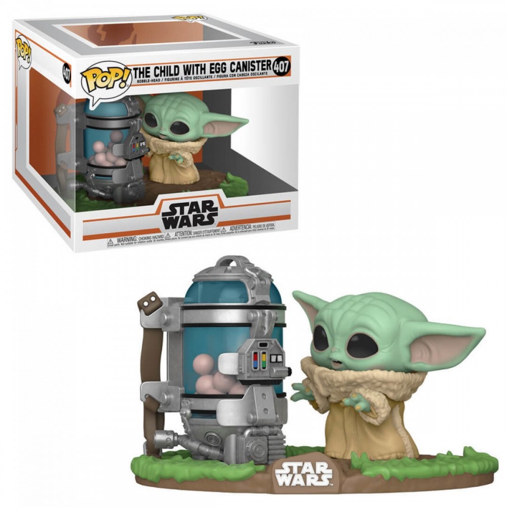 Celebrity Wars: The Mandalorian - Little One along with Canister Funko Pop! Plastic