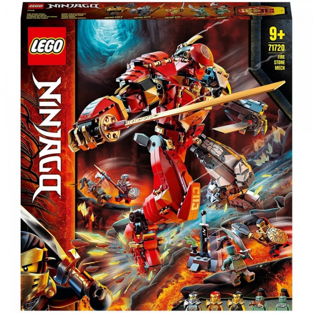 Distress Sale - LEGO NINJAGO: Fire Stone Mech Ninja Activity Number Plaything (71720 ) - Markdown Mardi Gras:£38