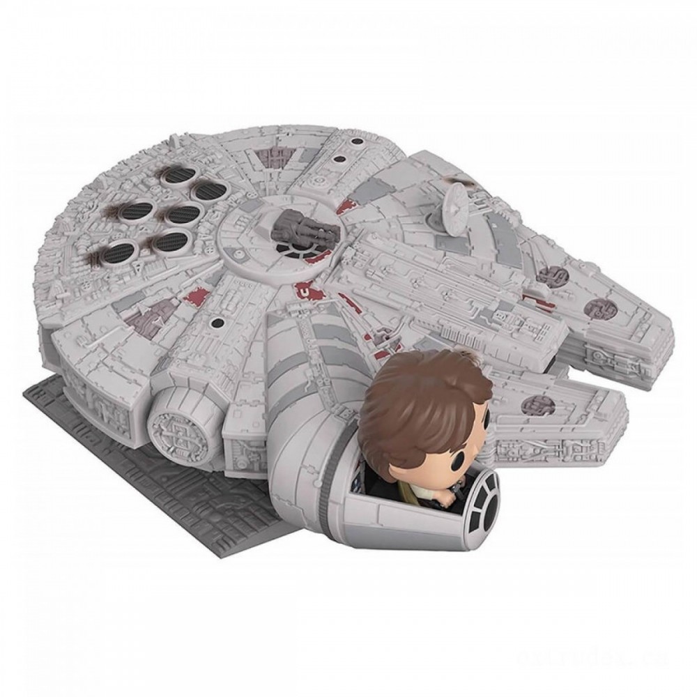 Superstar Wars Millennium Falcon along with Han Solo EXC Funko Pop! Deluxe