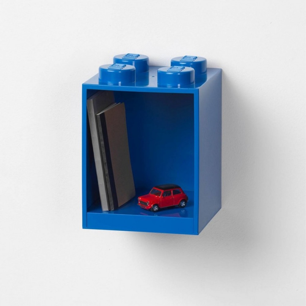Late Night Sale - LEGO Storage Space Block Shelf 4 - Blue - Galore:£14