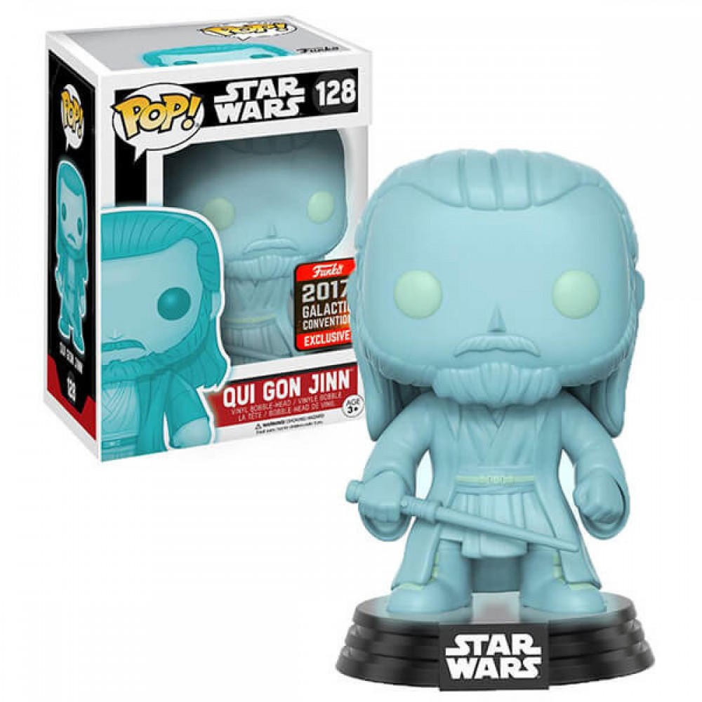 Celebrity Wars Qui-Gon Jinn (Holographic Variation) EXC Funko Stand Out! Vinyl