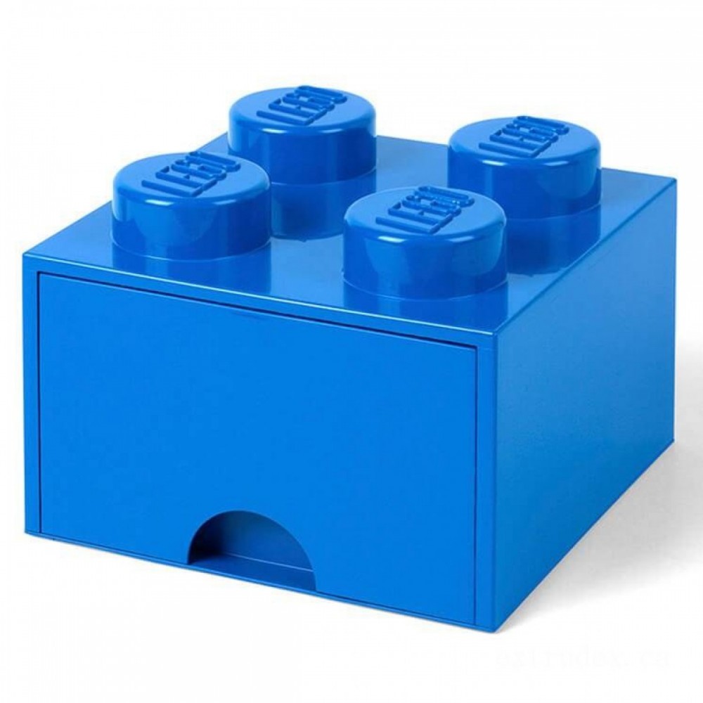 LEGO Storage Space 4 Button Block - 1 Drawer (Bright Blue)