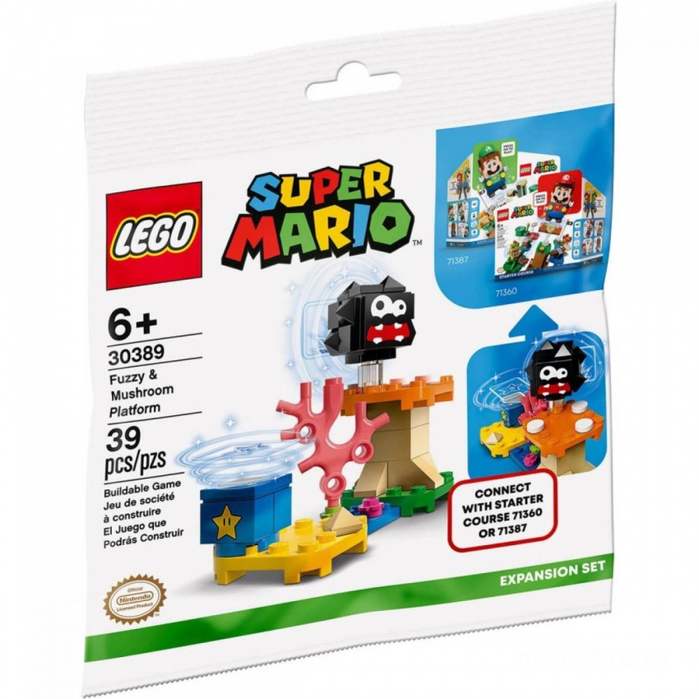LEGO Super Mario : Fuzzy & Mushroom Platform Expansion Prepare (30389 )