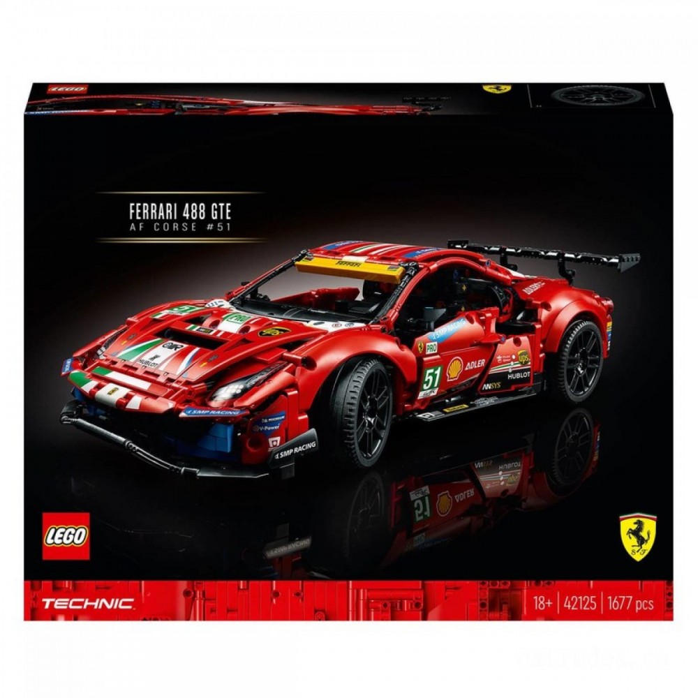 Holiday Sale - LEGO Technic: Ferrari 488 GTE AF Corse # 51 Auto Set (42125 ) - Value:£79
