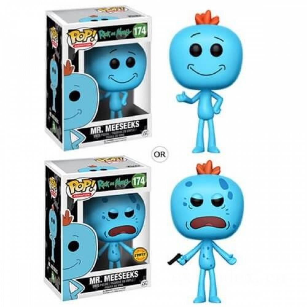 Rick and also Morty Mr. Meeseeks Funko Stand Out! Vinyl