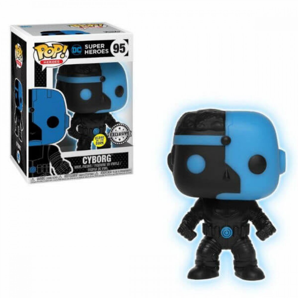 Justice League Robot Silhouette EXC Funko Stand Out! Vinyl GITD