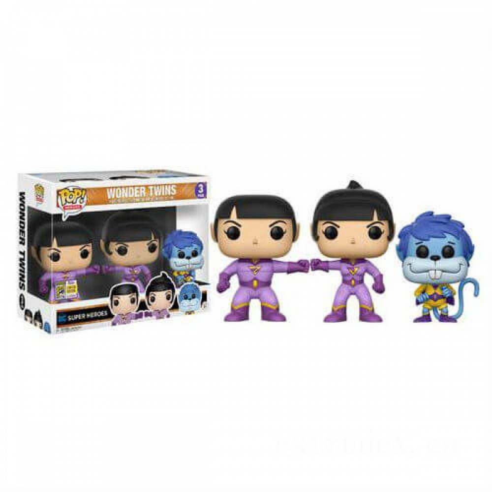 Heroes Wonder Identical Twins Zan, Jayna as well as Gleek SDCC 2017 EXC Funko Stand Out! Vinyl 3 Pack
